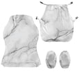 thumbnail image 5 of SCRAWLGOD White Marble Print 4 PCS Gaming Chair Covers Slipcovers Anti-Slip Dustproof Rotating Armchair Slipcovers Stretchy Gamer Chair Cover with Armrest Covers, 5 of 7