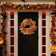 thumbnail image 2 of Guirnalda de calabaza de otoño, calabazas artificiales, corona de otoño, corona de puerta de cosecha para puerta de Acción de Gracias, decoración de, 2 of 8