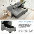 thumbnail image 4 of Stylish and Functional Light Chaise Lounge Sectional with Storage Rack Pull-out Bed Drop Down Table and USB Charger Gray, 4 of 8