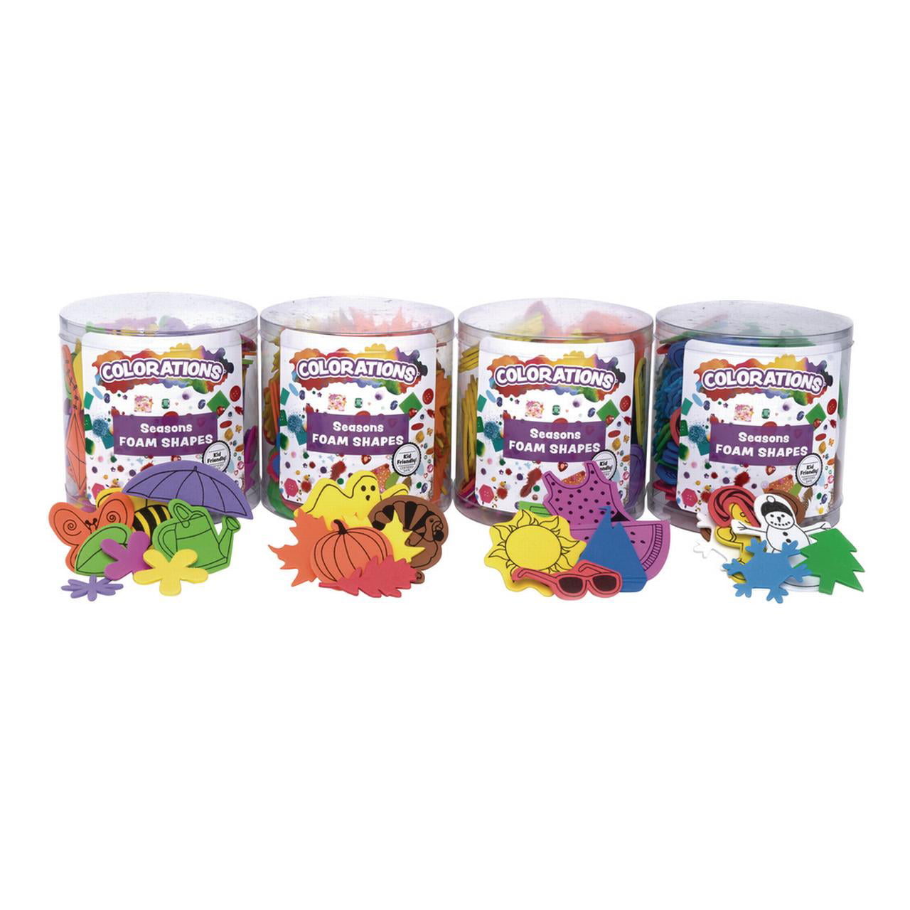 Colorations Seasons Foam Shapes Multipack Set of 4 Buckets Multicolor Foam for Kids Arts and Crafts Material 