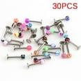 thumbnail image 4 of 10/30/50PCS 16G Ball Lip Rings Labret Bars Stainless Steel Stud Body Piercing, 4 of 6