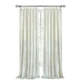 thumbnail image 2 of Kate Aurora Park Avenue 2 Piece Criss-Cross Tab Top Velvet Window Curtain Panel - 63 in. Long, White, 2 of 3