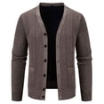 thumbnail image 5 of DHFJKG Men's Knit Jacquard Sweaters Cardigan Buuton Up Deep V-Neck Regular Fit Knitwear Jackets Coat With Pockets Business Work Casual Dress Solid Color Soft Outerwear, 5 of 7