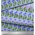 thumbnail image 2 of Soimoi Japan Crepe Satin Fabric Leaves & Floral Clip Art Print Fabric by The Yard 42 Inch Wide, 2 of 3