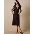 thumbnail image 6 of Women's Elegant Floral Print Mesh Midi Dress, Summer Fall Wedding Guest Dress, 6 of 7