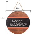 thumbnail image 2 of Halloween Welcome Sign Compatible With Front Door Decor, Round Wooden Wreath Wall Hanging Compatible With Holiday Party, 2 of 5