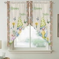 thumbnail image 2 of Easter Swag Valances for Windows 2 Pack, Kitchen Window Curtains 36 Inch Length, Rustic Gnomes Duck Floral Colorful Eggs Wooden Grain Privacy Swag Curtains for Living Room/Bathroom 36"x36", 2 of 8