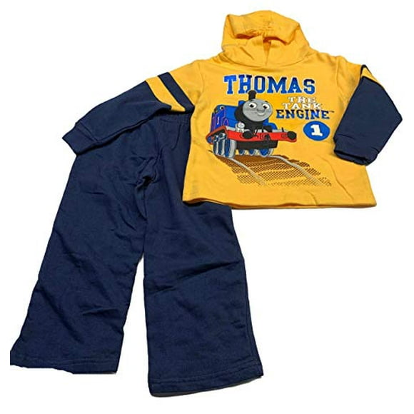 Thomas The Train Toddler Boys 2pc Hooded Fleece Set The Tank Engine 1 2T Yellow and Navy
