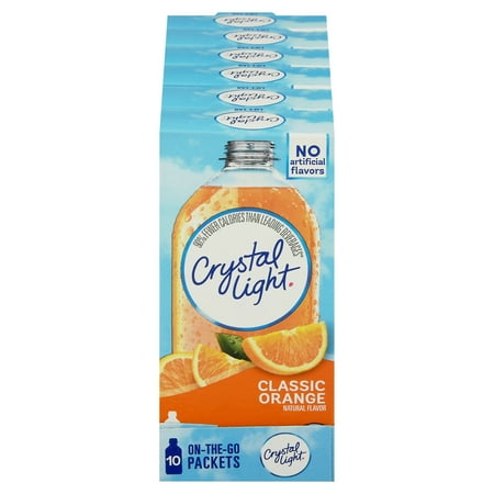 Crystal Light Classic Orange Naturally Flavored Powdered Drink Mix, 120 Ct Pack, 12 Boxes of 10