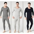 thumbnail image 3 of Mens Winter 100% Cotton Thermal Warm Fleece Lined Long Johns Underwear 2Pcs Set, 3 of 8