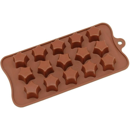 Star Casting Mold - Freshware 15-Cavity Super Star Silicone Mold for Chocolate, Candy and Gummy, CB-613BR