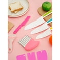 thumbnail image 4 of Gpoty 10Pcs Kitchen Safety Knives for Kids,Wooden Kids Kitchen Knife,Plastic Safe Knife Set Include Wood Kids Safe Knife,Plastic Toddler Knife,Plastic Potato Slicers,Sandwich Cutter,Y Peeler(Pink), 4 of 9