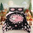 thumbnail image 3 of Erosebridal Fox Queen Comforter Set for Girls, Sakura Petals Comforter Sets Queen, Pink Reversible 3-Piece 1 Comforter and 2 Pillowcases, 3 of 6