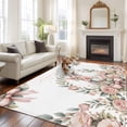 thumbnail image 3 of Easter Bunny 5'x8' Area Rug for Living Room, Cute Rabbit Rose Floral Pastoral Leaves Plants Washable Non-Slip Rugs for Bedroom Nursery Dining Room, Low-Pile Kitchen Carpet Large Entryway Rugs, 3 of 9