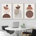 thumbnail image 5 of IDEA4WALL Framed Canvas Print Wall Art Set Mid-Century Brown Pastel Geometric Polygons Abstract Shapes Bohemian Decorative for Living Room, Bedroom, Office - 24"x36"x3 White, 5 of 5