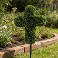 thumbnail image 5 of RICHMJ Artificial Greenery Cross Stake 23.62in, Faux Greenery Cross Design, Weather-Resistant Memorial Garden Stake for Outdoor, Yard, Cemetery, Church, Easter & Christian Home Decor, 5 of 9