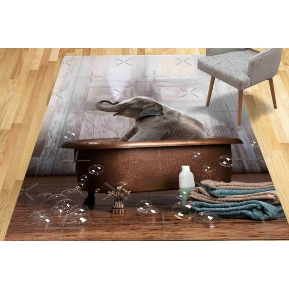 Cute Elephant Rug, Area Rug, Office Rug, Stair Rug, Hallway Rug, Animal Rug, Bathroom Rug, Large Rugs, Corridor Rugs, Decorative Rugs, 2'x3' - 60x90 cm