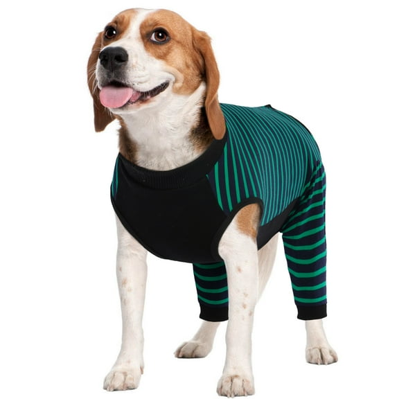 Kuoser Dog Recovery Suit for Back Legs,Soft Dog Surgery Suit with Sleeves to Stop Licking, Green, L