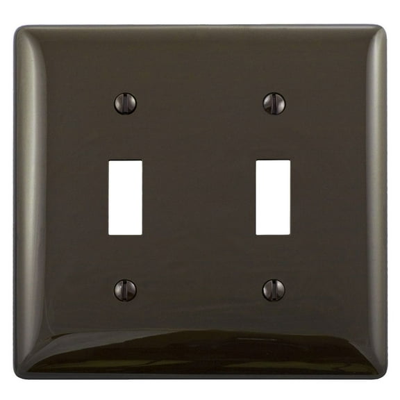 Hubbell Wiring Brown NPJ2 2-Gang Mid-Size Toggle Switch Wallplate Cover
