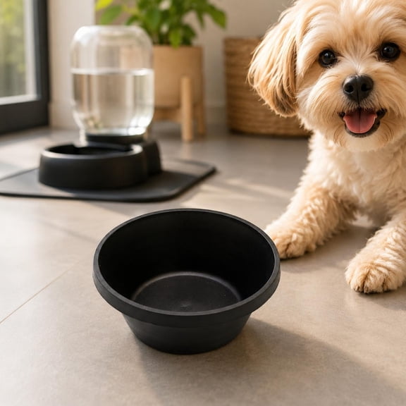 koolsoo 1 Pack Rubber Pet Feeding Bowl Small Round Non-slip Wear-resistant Dog Bowl 1L Capacity for Dogs Cats Small Animals
