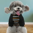 thumbnail image 3 of Round Neck Pet Costume - Comfortable Outfits Striped Print Cat Costume for Small Dogs - Pajamas, 3 of 8