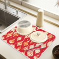 thumbnail image 2 of Yayeee Dish Drying Mat for Kitchen Counter 18" x 24" Microfiber Super Absorbent Coffee Decorative Pad, Orange Christmas Ornaments Pattern, 2 of 9