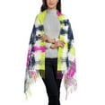 thumbnail image 3 of ZNDUO Cartoon Graffiti Stripe Pattern Pashmina Shawls，Wraps Winter Warm Soft Scarf for Women, 3 of 8