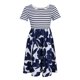 thumbnail image 2 of A Rayas Cuadros Estampado Floral Bolsillos Mujer Apariencia Atractiva SG BLESIY  Vestido a rayas con estampado floral, 2 of 8