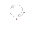 thumbnail image 2 of Delight Jewelry Indian Pink Crystal Bicone - Silvertone Leaf Delicate Bracelet, 6.25+1.75", 2 of 4