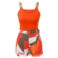 thumbnail image 4 of DHFJKG 2 Piece Sets For Women Summer Boho Outfits Floral Sleeveless Scoop Neck Tank Top High Waisted Shorts With Belt Beach Vacation Clothes Versatile Outfit, 4 of 6