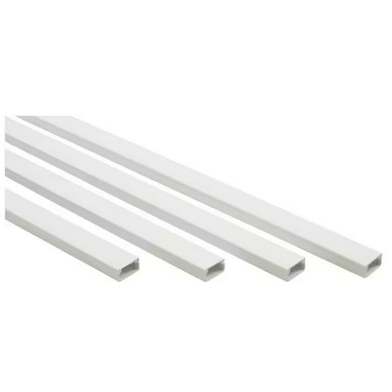 10 ft. Cable Raceway Kit for Concealing & Cord Organizing - White - 4  Strips of 0.98 x 0.63 x 30 inches