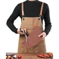 thumbnail image 5 of lanema Canvas Apron For Men And Women Adjustable Back Strap With Pockets Waterproof Kitchen BBQ Tool, 5 of 19