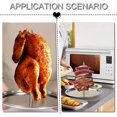 thumbnail image 3 of Vertical Skewer Stainless Steel Chicken Roaster Stand - Barbecue Grilling Rack With Drip Tray For Steak, Chicken, Fish, And Meat, 3 of 4