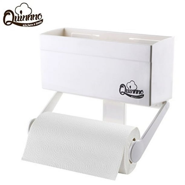 Paper Towel Holder with Storage Shelf for Refrigerator, Mounts