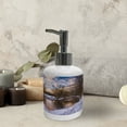 thumbnail image 3 of Ambesonne Landscape Soap Dispenser & Toothbrush Holder Set, Snowy Winter Park Lake, 2 Pcs, Brown and White, 3 of 6