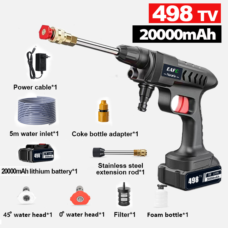 Cordless Pressure Washer 300W 60Bar Wireless High Pressure Car Washer