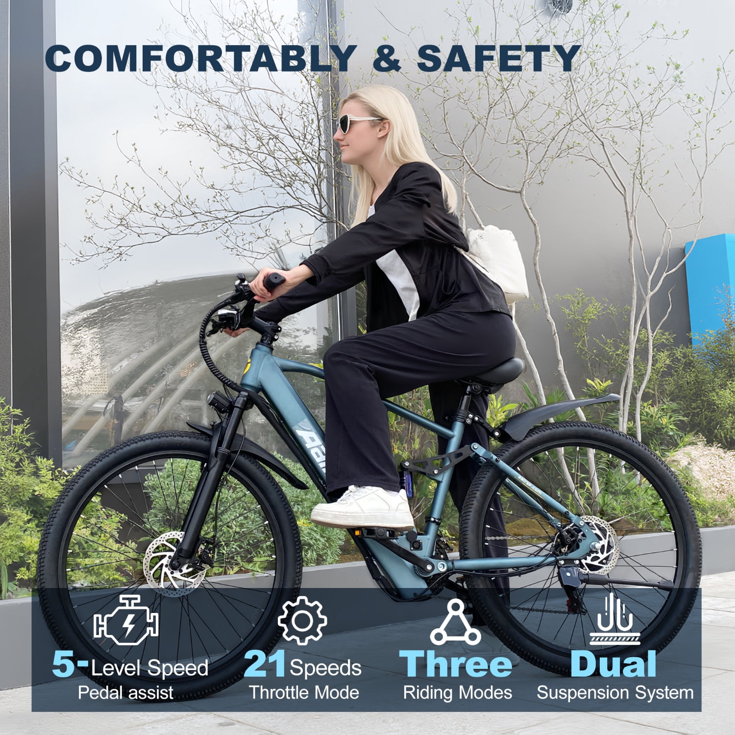 26"Electric Mountain Bike for Adults, 400W 25MPH 40 Miles , 36V 13AH ,City Commuting E-bike