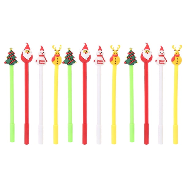 20 bolígrafos navideños para firmar, creativos, de gel, para estudiantes, papelería