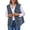 Blue, variant on Sleeveless Vest for Women, Button Front Casual, Warm Sherpa Layering Outerwear, 1 Piece, S-XXL, Plus Size Friendly