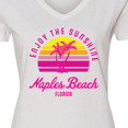 thumbnail image 4 of Inktastic Summer Enjoy the Sunshine Naples Beach Florida in Pink Women's V-Neck T-Shirt, 4 of 5
