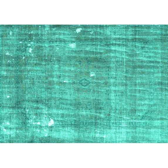 Ahgly Company Indoor Rectangle Persian Turquoise Blue Traditional Area Rugs, 2' x 5'