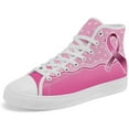 thumbnail image 5 of Aidianart Breast Cancer Awareness High Top Shoes Womens High Top Canvas Sneakers Size 8, 5 of 5
