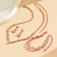 thumbnail image 7 of SmartBy 3 Pcs/Set Women Jewelry Set Rhinestone Choker Hanging Earrings Bracelet Set Adjustable Extension Chain Prom Party Bride Wedding Jewelry, 7 of 7
