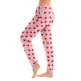 thumbnail image 2 of Sewkxo Women's Sleep Pants Sherpa Elastic Waist Drawstring Star Print Pajama Pants Fall Winter Casual Loose Lounge Trouser with Pockets,Pink XL, 2 of 5