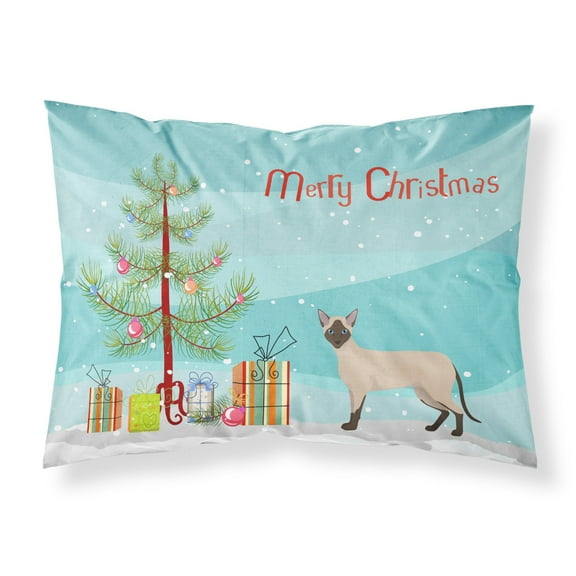 Siamese Modern 2 Cat Merry Christmas Fabric Standard Pillowcase CK4711PILLOWCASE
