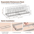 thumbnail image 5 of Housolution Organizador De Ollas Y Sartenes Para Gabinete, Organizador De Tapa De Olla Expandible De Acero Inoxidable Con 14 Divisores Ajustables, Soporte Para Ollas Y Sartenes, Organizador De Almacen, 5 of 5