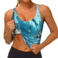 thumbnail image 3 of Fotbe Underwater Dolphin Scene Sujetador Deportivo Largo sin Aros para Mujer con Almohadillas y Soporte Medio, Transpirable y Absorbente, Camiseta Tipo Chaleco o Tank Top-XX-Large, 3 of 8