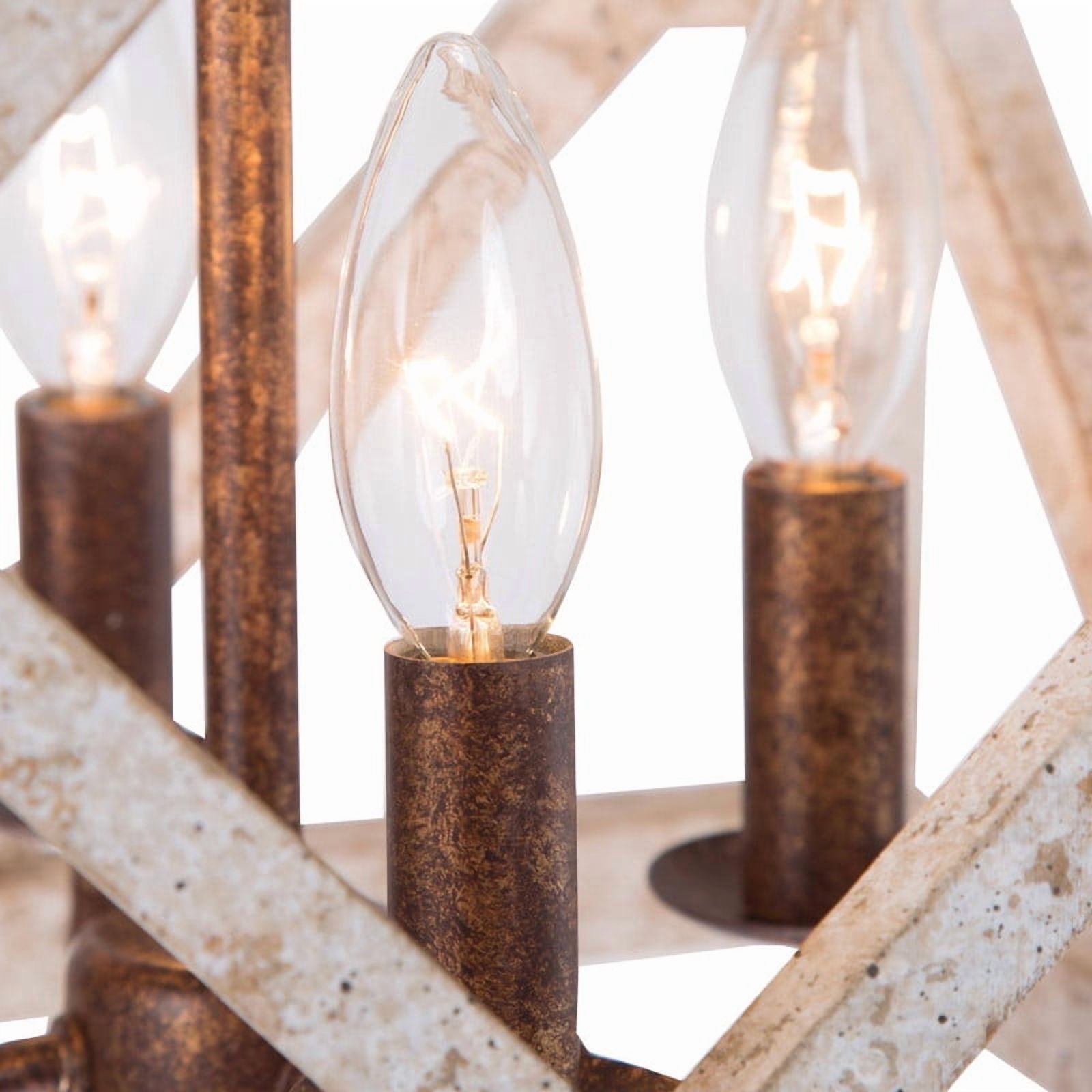 LNC Sesuvium 4-Light Farmhouse Pendant Light in Weathered Cream and Coffee Gold Finish