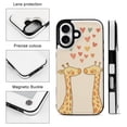 thumbnail image 2 of Compatible with iPhone 11 12 13 mini 14 15 16 Pro Max Plus Wallet Case with Card Holder, PU Leather Kickstand Card Slots Case ( Giraffe Love Valentines, iPhone 13 Pro Max), 2 of 7