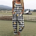 thumbnail image 2 of Women's Vintage Floral Overalls, Cotton Boho Casual Floral Bib Jumpsuit, Summer Baggy Adjustable Strap Romper, Adjustable Strap Casual Overall Pants with Pockets, Beach Vacation,PinkXL, 2 of 6